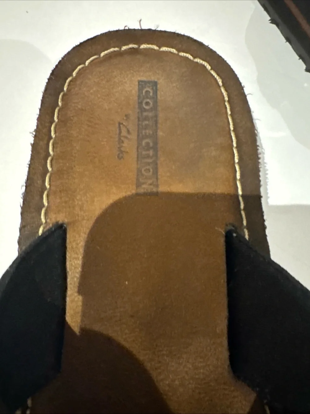 Clarks collection brown braided leather sandals slip-on flats women’s 7 37.5